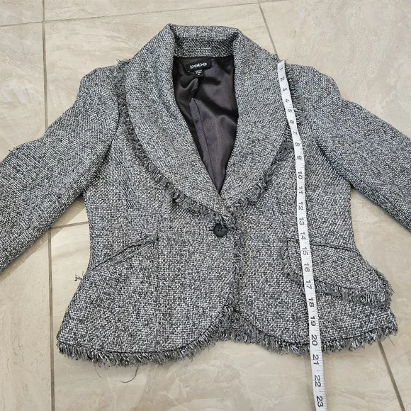 Bebe Women's Gray Tweed Jacket Size 10 - Picture 8 of 11